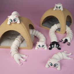 Articulated Cat & Cat House/Fun Slide Set 3d model