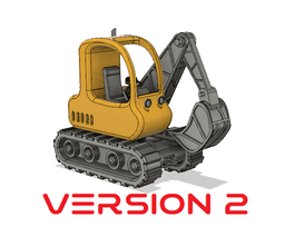 Yellow Excavator version 2 with Movements 3d model