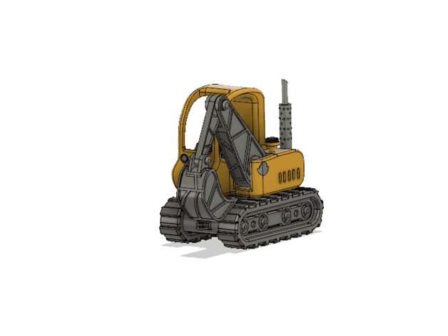 Yellow Excavator version 2 with Movements 3d model