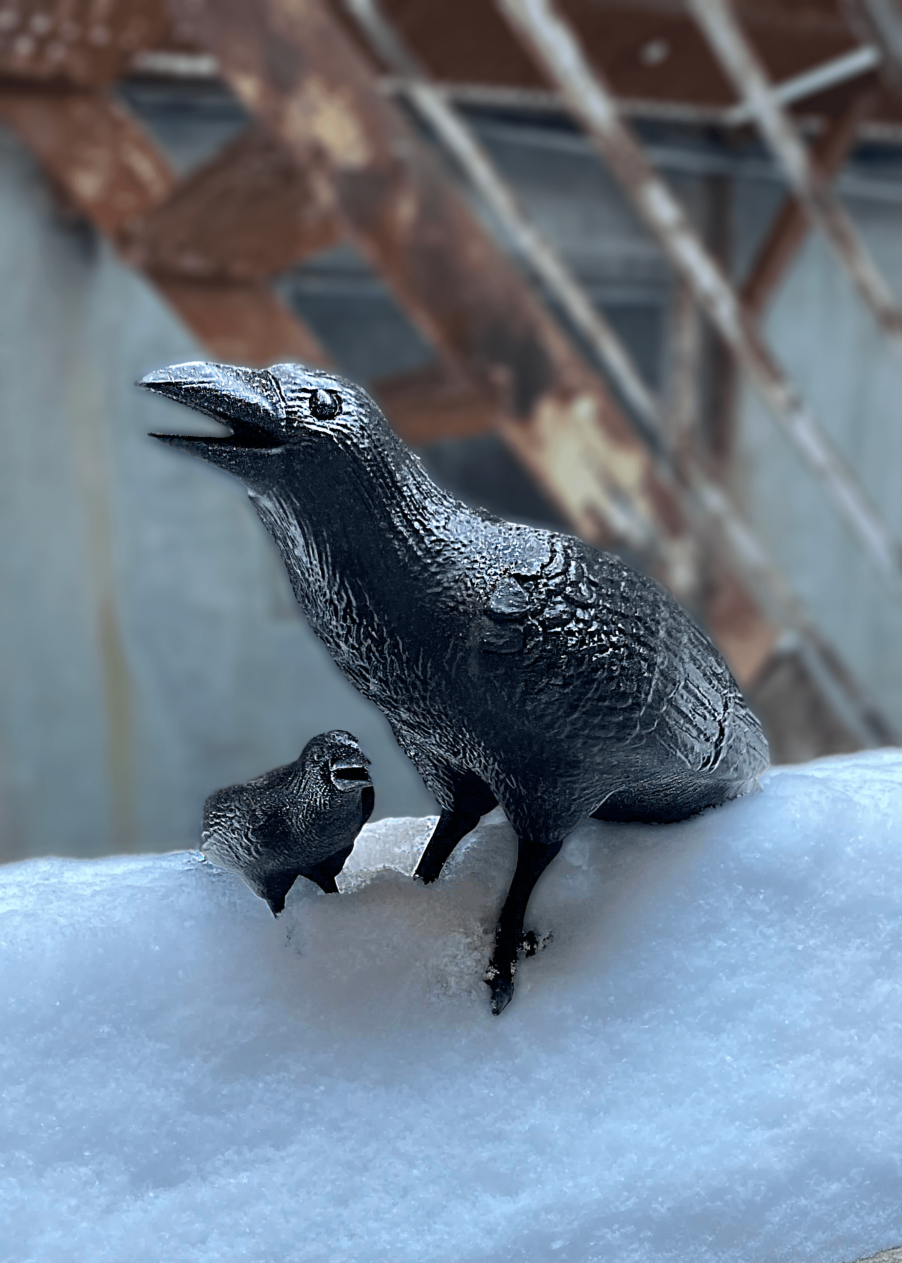 Raven Lamp Sculpture / No Supports - Johnny Crow and friend - Polymaker Panchroma Galaxy Black - 3d model