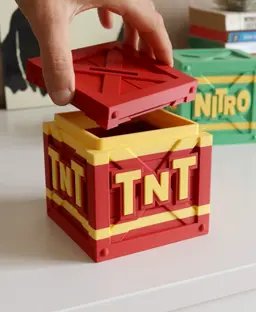 TNT crate - Secret box + Piggy bank + Container 3d model