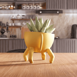Quirky Standing Teacup Planter with Legs 3d model