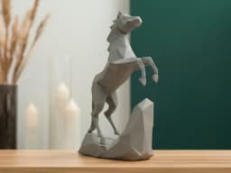 Low Poly Rearing Horse Sculpture 3d model