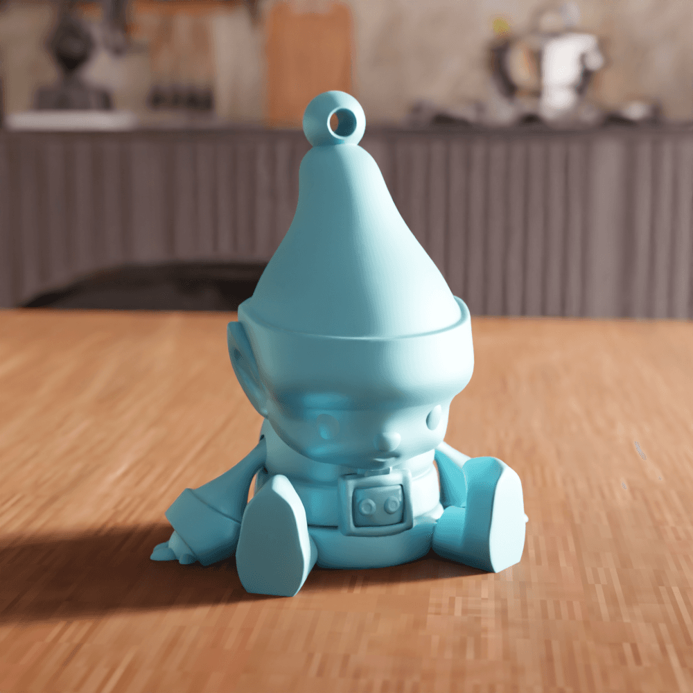 Chibi Holiday Elf Ornament 3d model