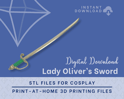Lady Oliver Sword STL Files - Rose of Versailles Cosplay Prop (Digital Download) 3d model