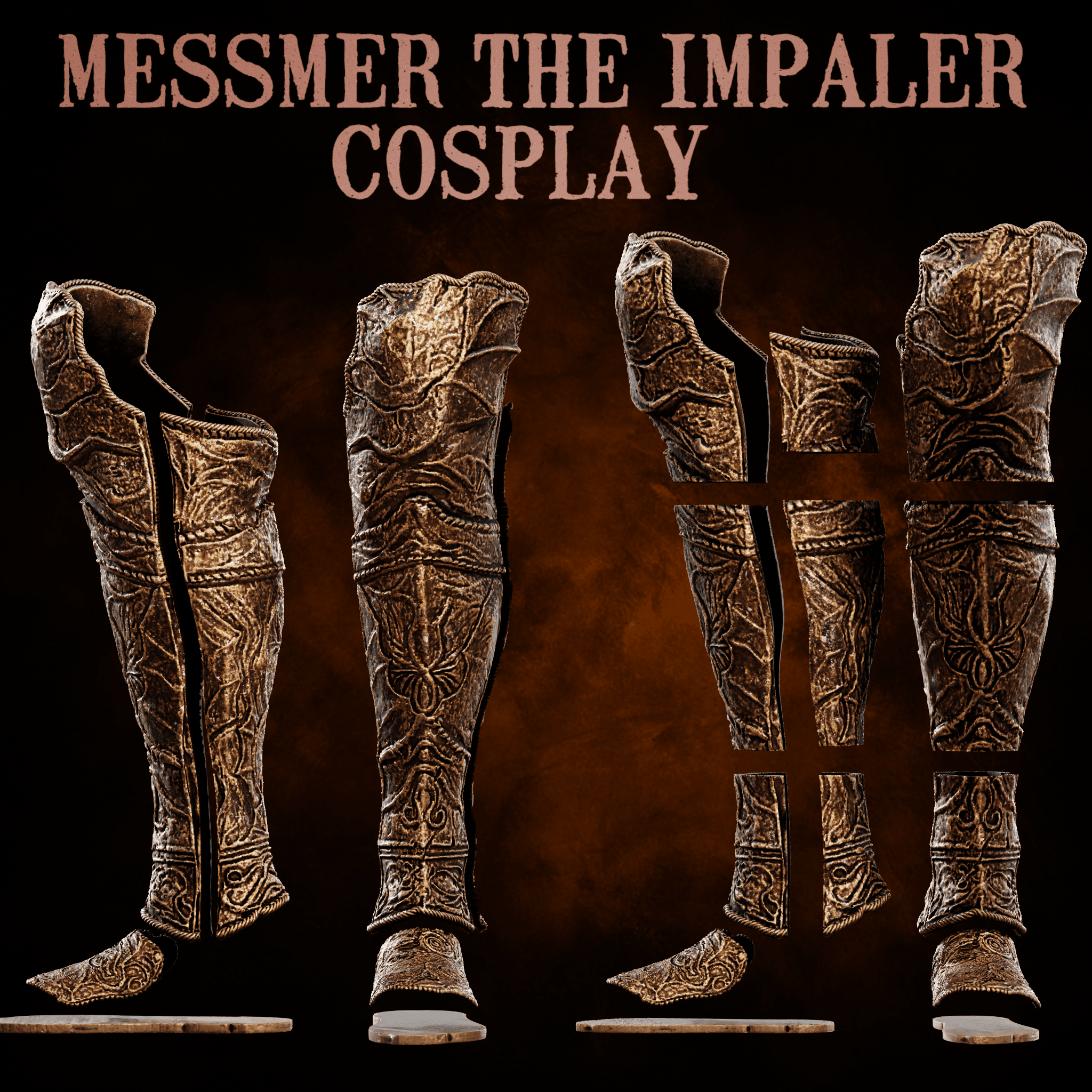 MESSMER THE IMPALER leg armor life size cosplay - Elden Ring Shadow of the Erdtree Fan Art 3d model