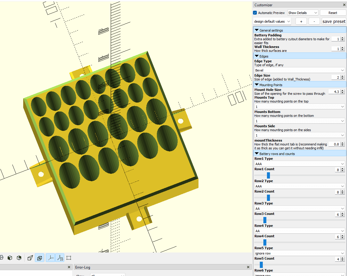 Parametric Battery Box - Version 2 3d model