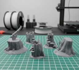 5 Pre-Supported Chopped Tree Models 3d model