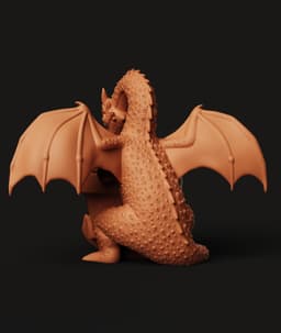 Dragon Planter Figurine | Mythical Creature Pot Decor | Guardian Dragon Statue 3d model