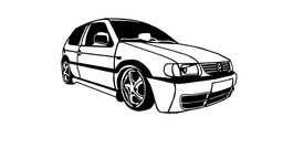 Volkswagen Polo 2d wallart, silhouette 3d model