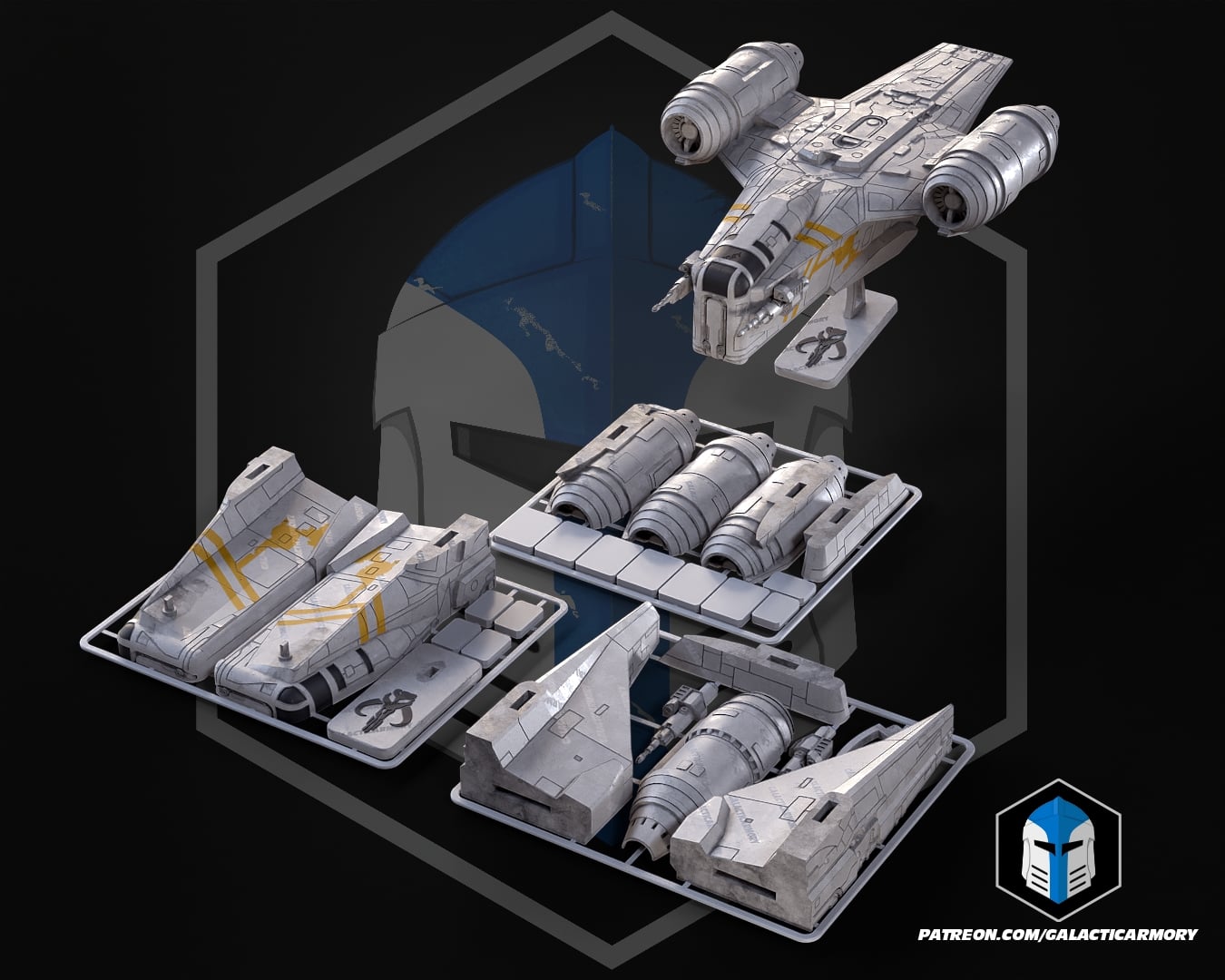 Razor Crest Kit Card - 3D Print Files 3d model