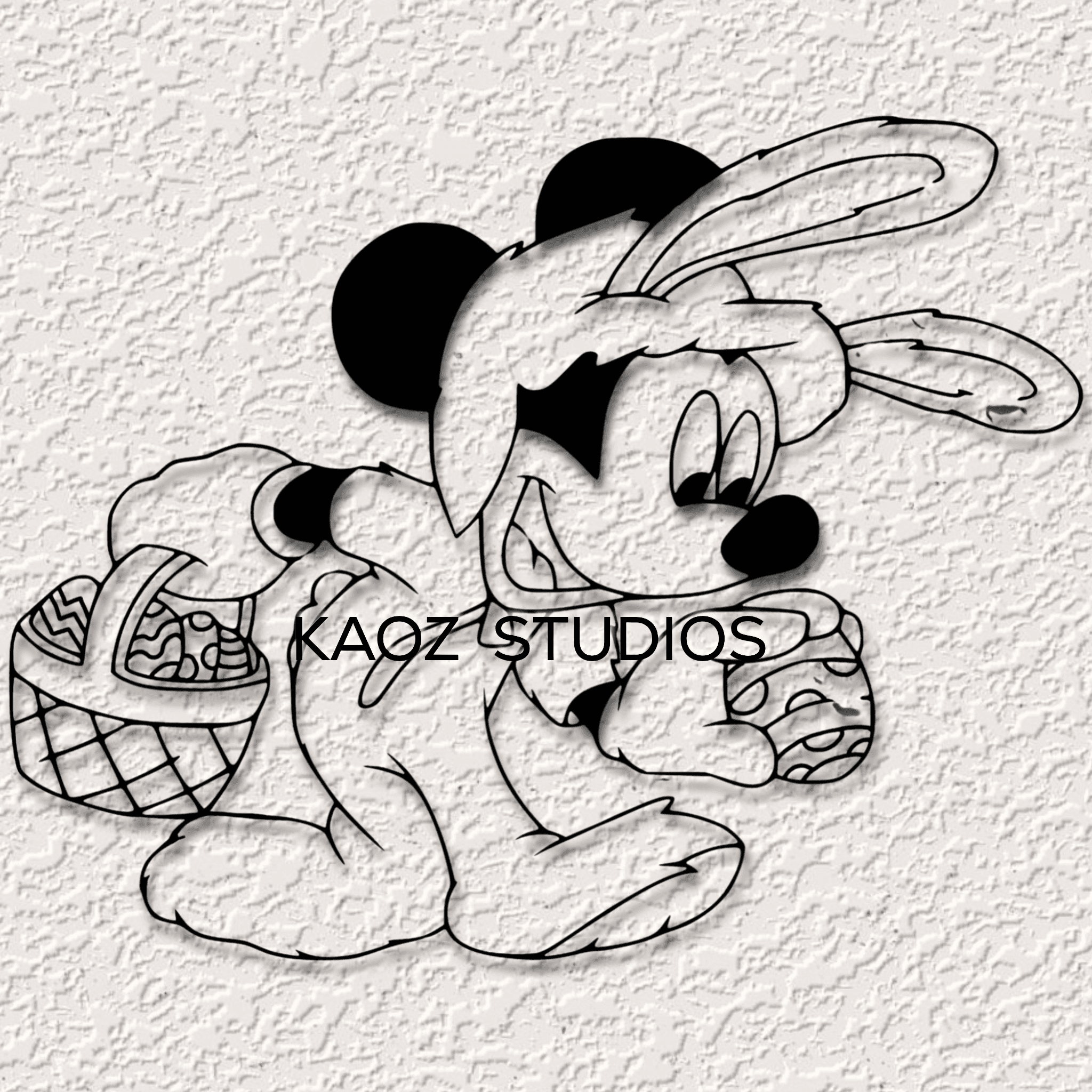 Easter Mickey wall art Mickey Mouse wall decor Disney Fan Art decoration 3d model