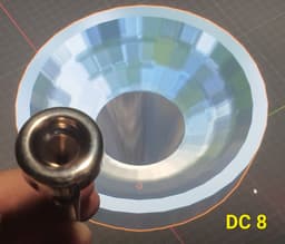 Trumpet MP Adaptor for Multipiece Mouthpiece - Version 3 compared to a Parduba Double Cup 8 - 3d model