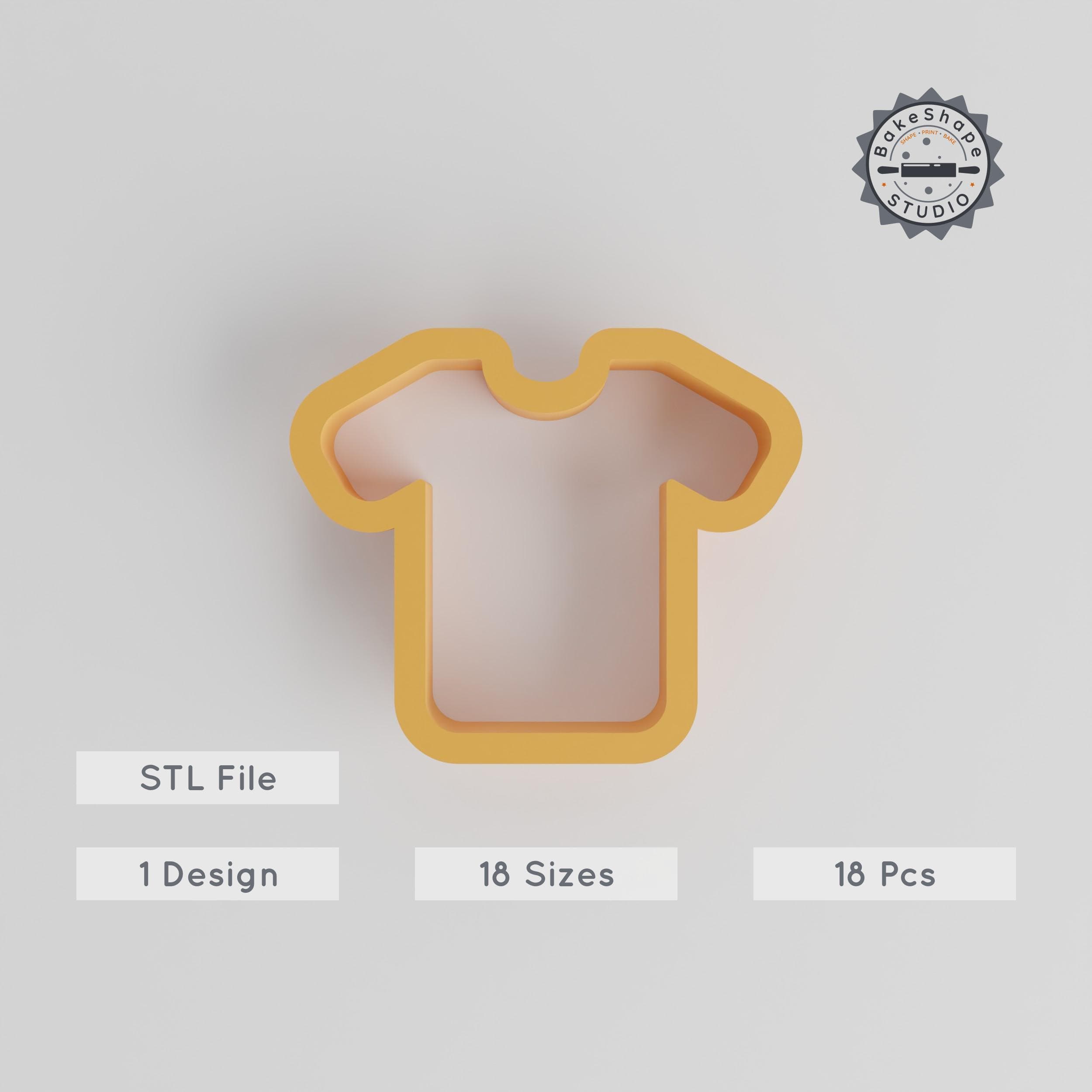 18-Piece T-Shirt Shape Cutter Set, Sizes 0.75" - 5.00", Ideal for Cookies, Fondant & Clay PRODUCT_1439 3d model