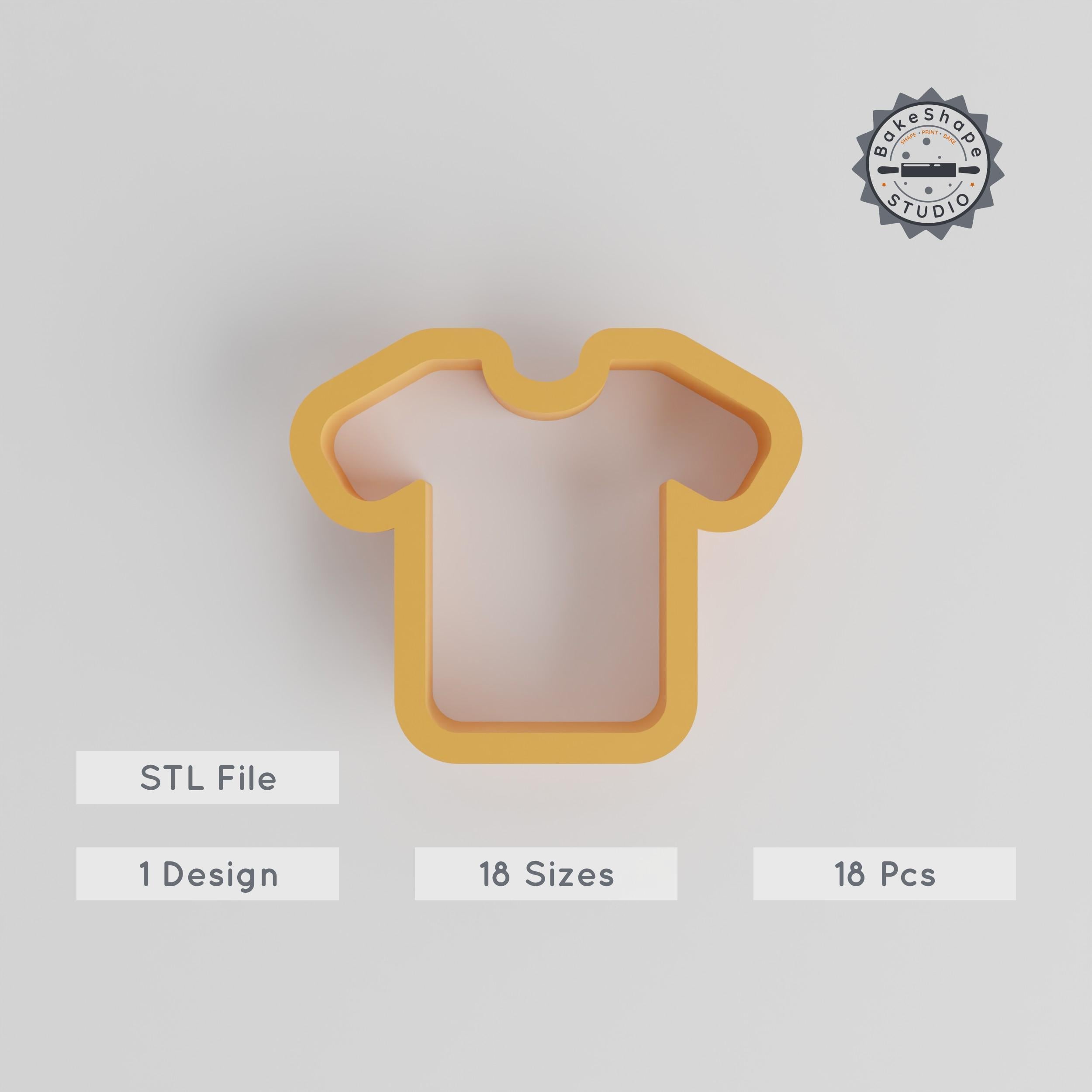 18-Piece T-Shirt Shape Cutter Set, Sizes 0.75" - 5.00", Ideal for Cookies, Fondant & Clay PRODUCT_1439 3d model