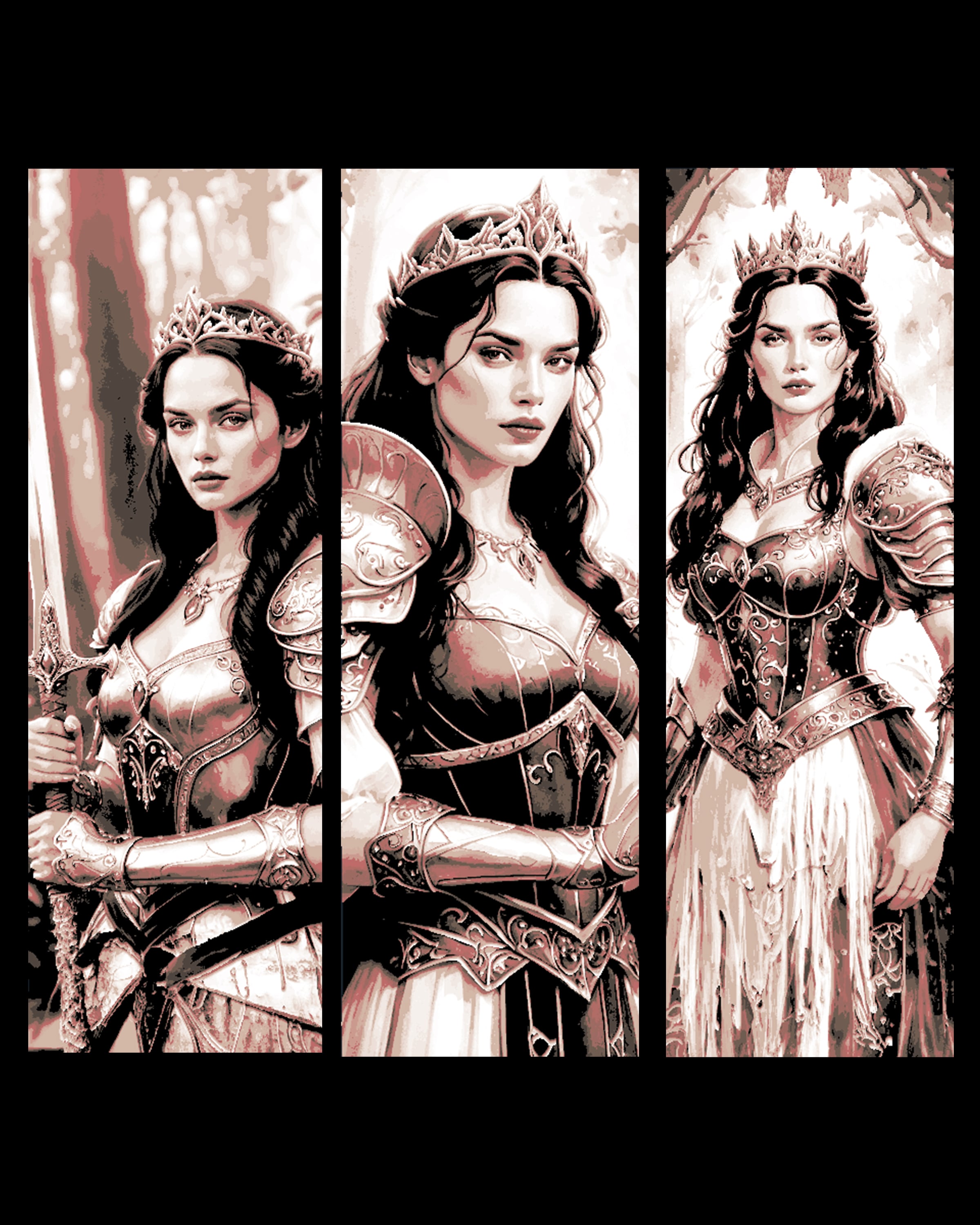 Princesses can fight too - Snow white in Armor - Set of bookmarks 3d model