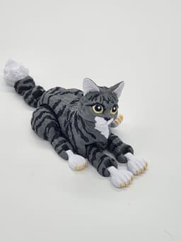 Flexi Fluffy Cat (pre painted) 3d model