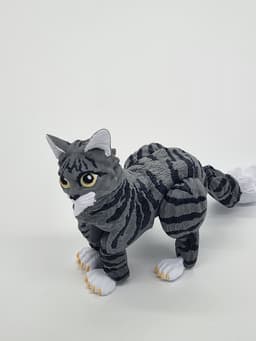 Flexi Fluffy Cat (pre painted) 3d model