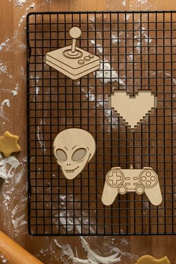 Gamer Alien Set Cookie Cutter, Biscuit Cutter 3d model