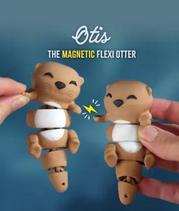 Otis, the Flexi Otter - Magnetic Hand-Holding Companion 3d model