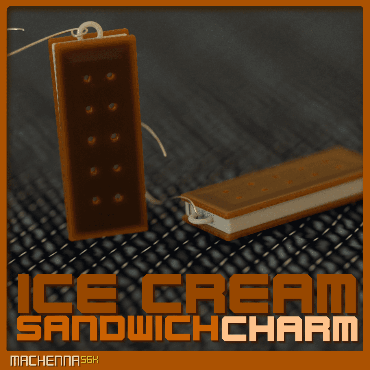 Ice Cream Sandwich Charm 3d model