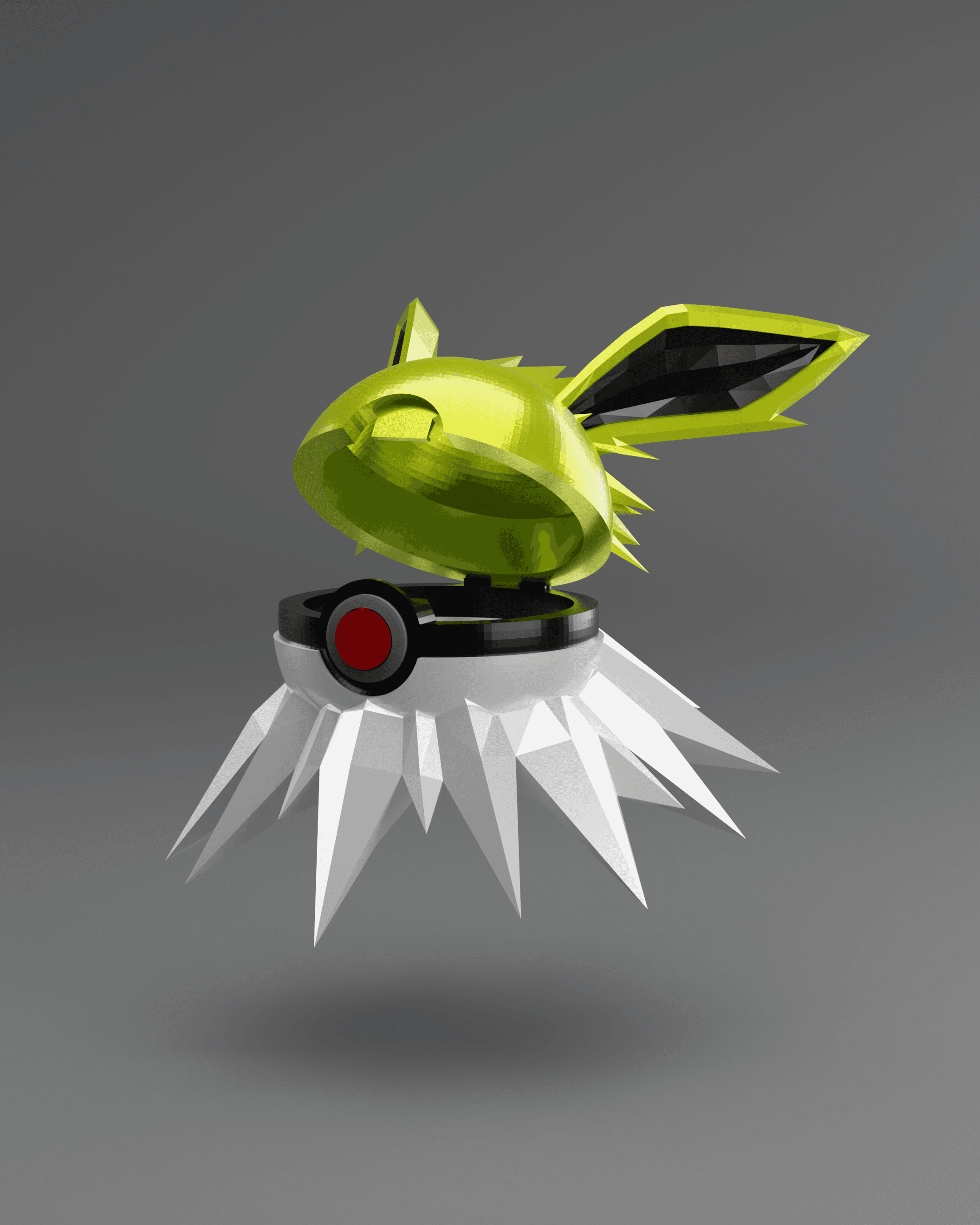 JolteBall Jolteon Themed Pokeball - Fan Art 3d model