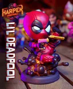 Li'l Deadpool - Single Color - Collectible Fanart Figure 3d model