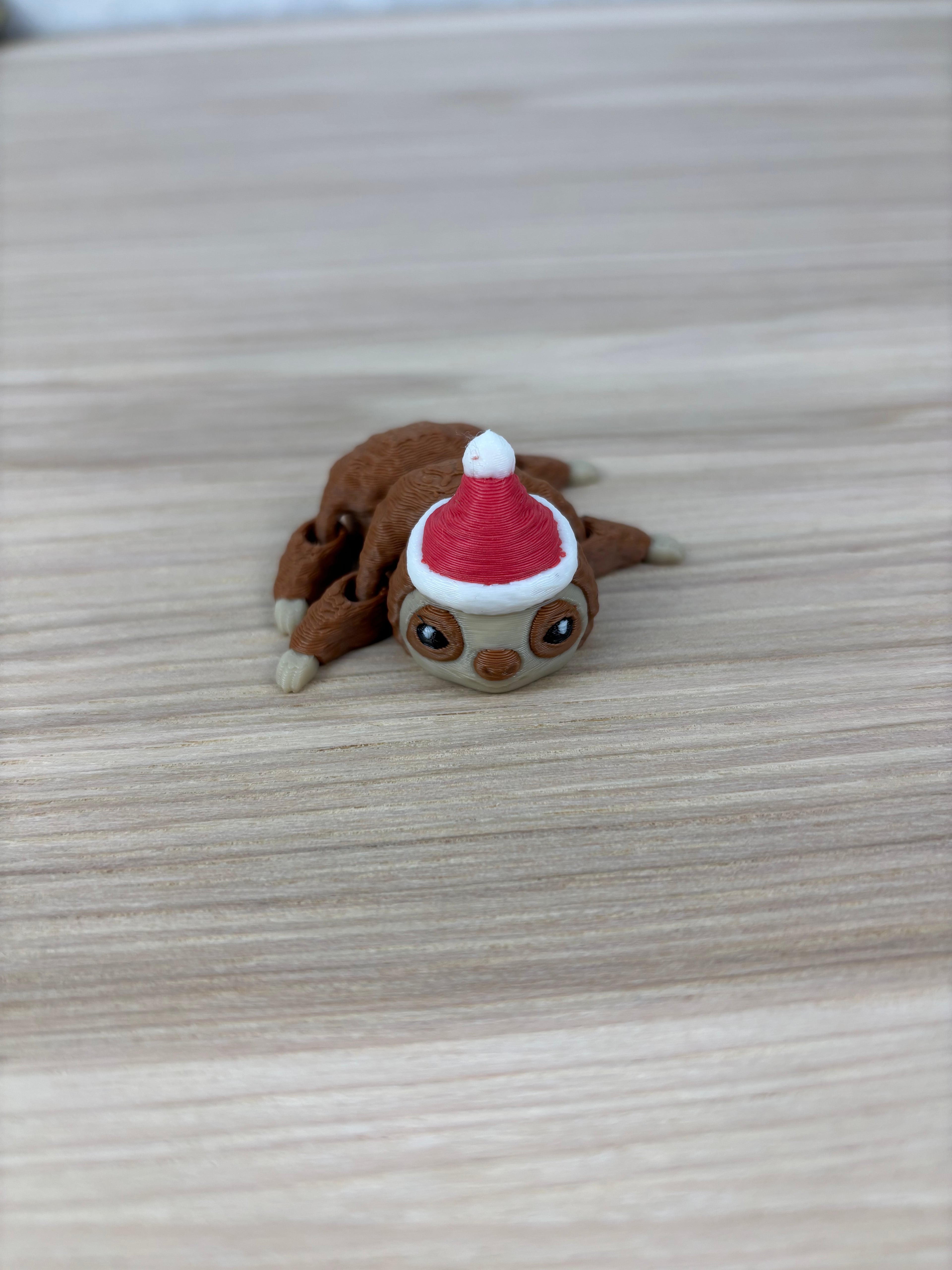 Sloth with Christmas Hat 3d model