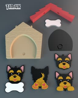 YORKSHIRE TERRIER KEYCHAIN SET 3d model