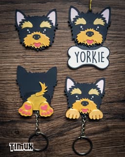 YORKSHIRE TERRIER KEYCHAIN SET 3d model