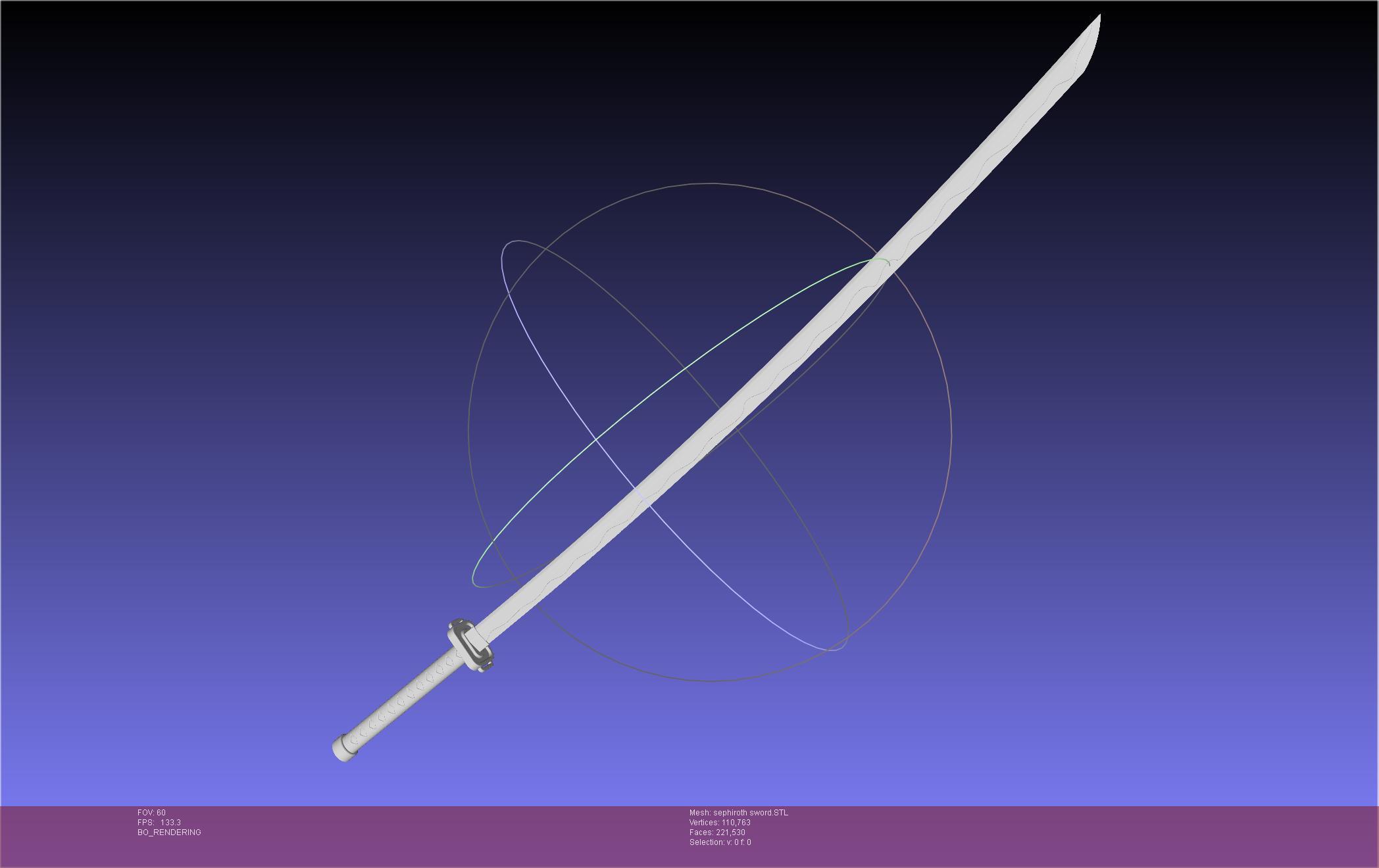 Final Fantasy VII Sephiroth Masamune Sword Printable Assembly 3d model