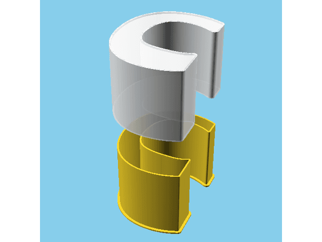 LATIN SMALL LETTER C, nestable box (v1) 3d model