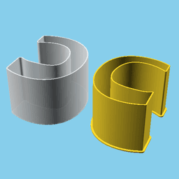 LATIN SMALL LETTER C, nestable box (v1) 3d model
