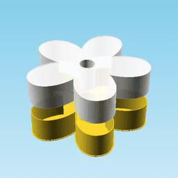 Flower Medium 5 Center Peirced, nestable box (v2) 3d model