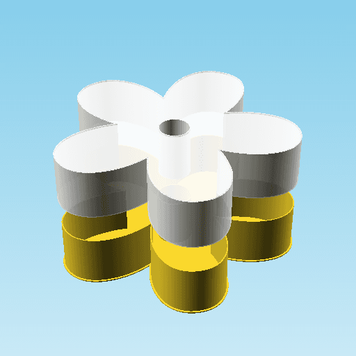 Flower Medium 5 Center Peirced, nestable box (v2) 3d model