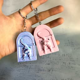 "Too Fluffy to Fit" Keychain 3d model