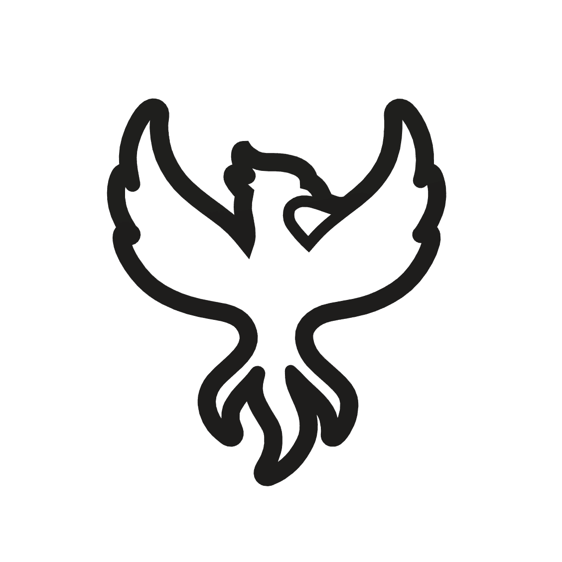 Phoenix Cookie Cutter STL File - 4 inches 3d model