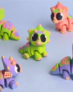 Cute articulated triceratops - Tripto 3d model