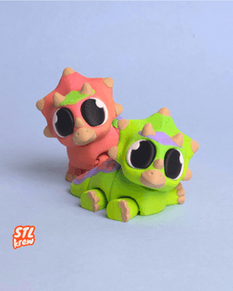 Cute articulated triceratops - Tripto 3d model