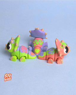 Cute articulated triceratops - Tripto 3d model