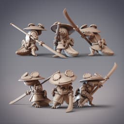 Salamander Footsoldiers - Hanzaki Heishi Trio (Pre-supported) 3d model