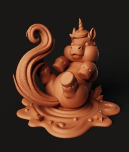 Magical Cosmic Unicorn Statue | Fantasy Unicorn on Cloud | Mythical Creature Art 3d model