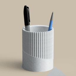Sweeping Ribs Pen Cup 3d model