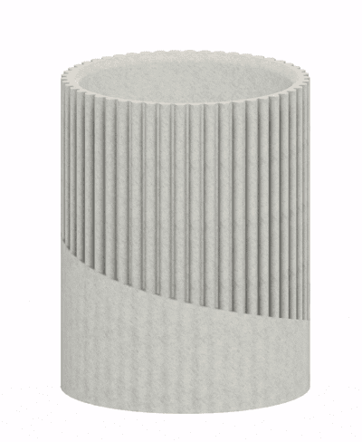 Sweeping Ribs Pen Cup 3d model