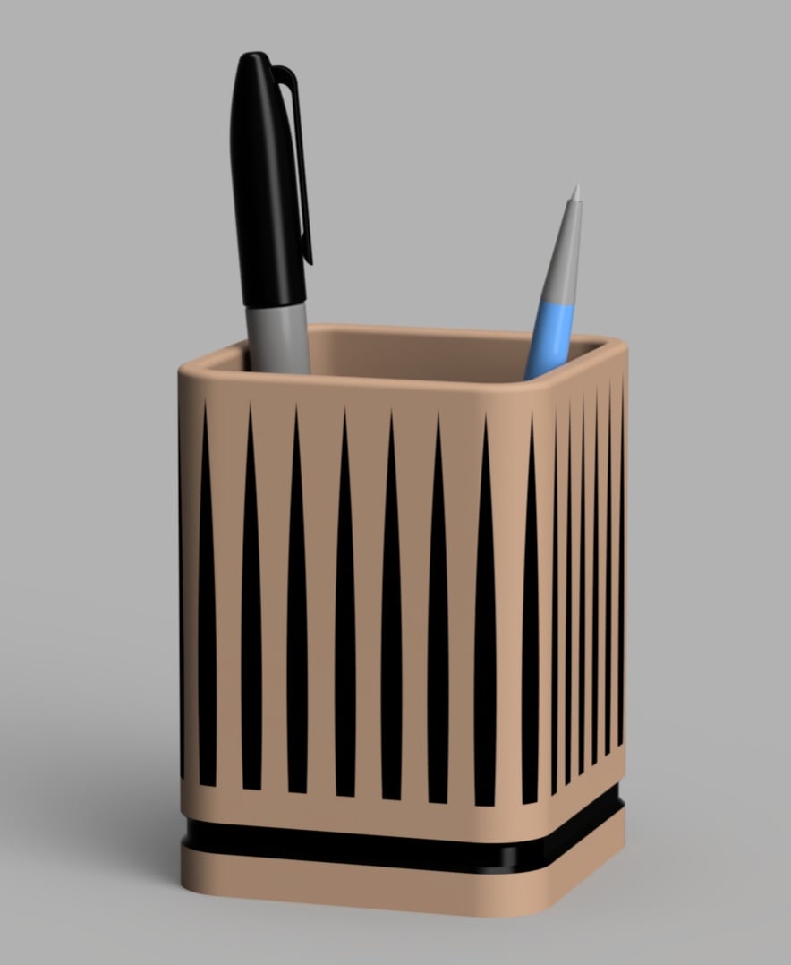 Modern Tribal Pen Cup 3d model