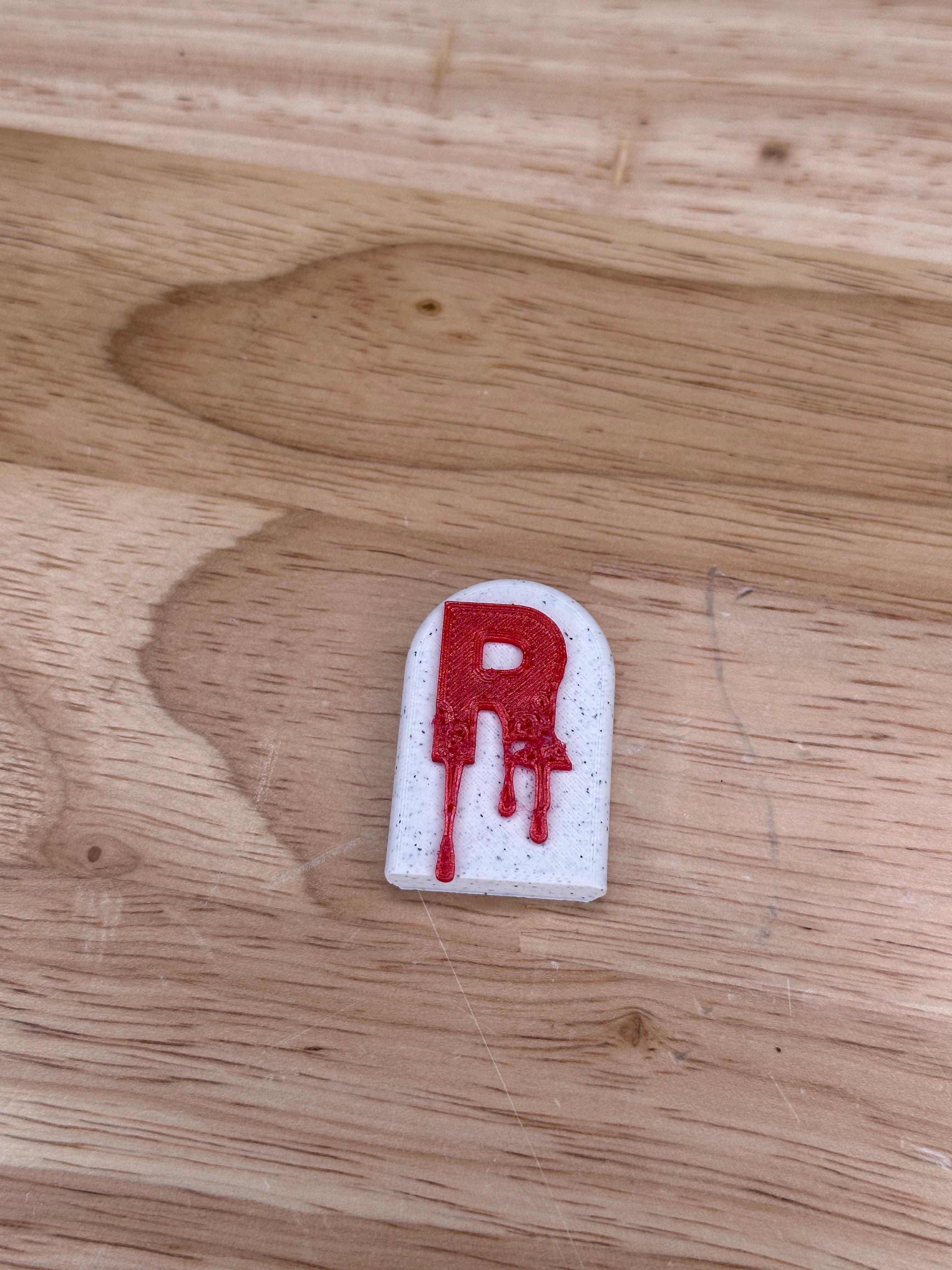 Hauntingly Stylish: Single-Color Headstone Alphabet Magnets for Halloween R 3d model
