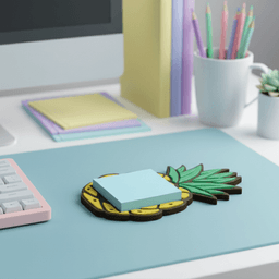 Pineapple Sticky Note Holder | Fun Tropical Desk Organizer | Fun Organizer for Office, School & Home 3d model