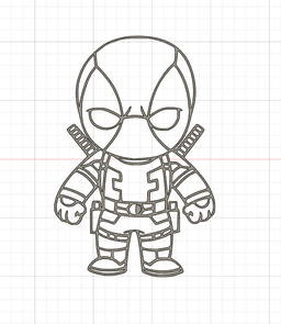 Silhouette Deadpool - Marvel Wall Art 3d model