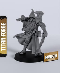 Old Mage Spellblade - With Free Dragon - 5e DnD Inspired for RPG and Wargamers 3d model
