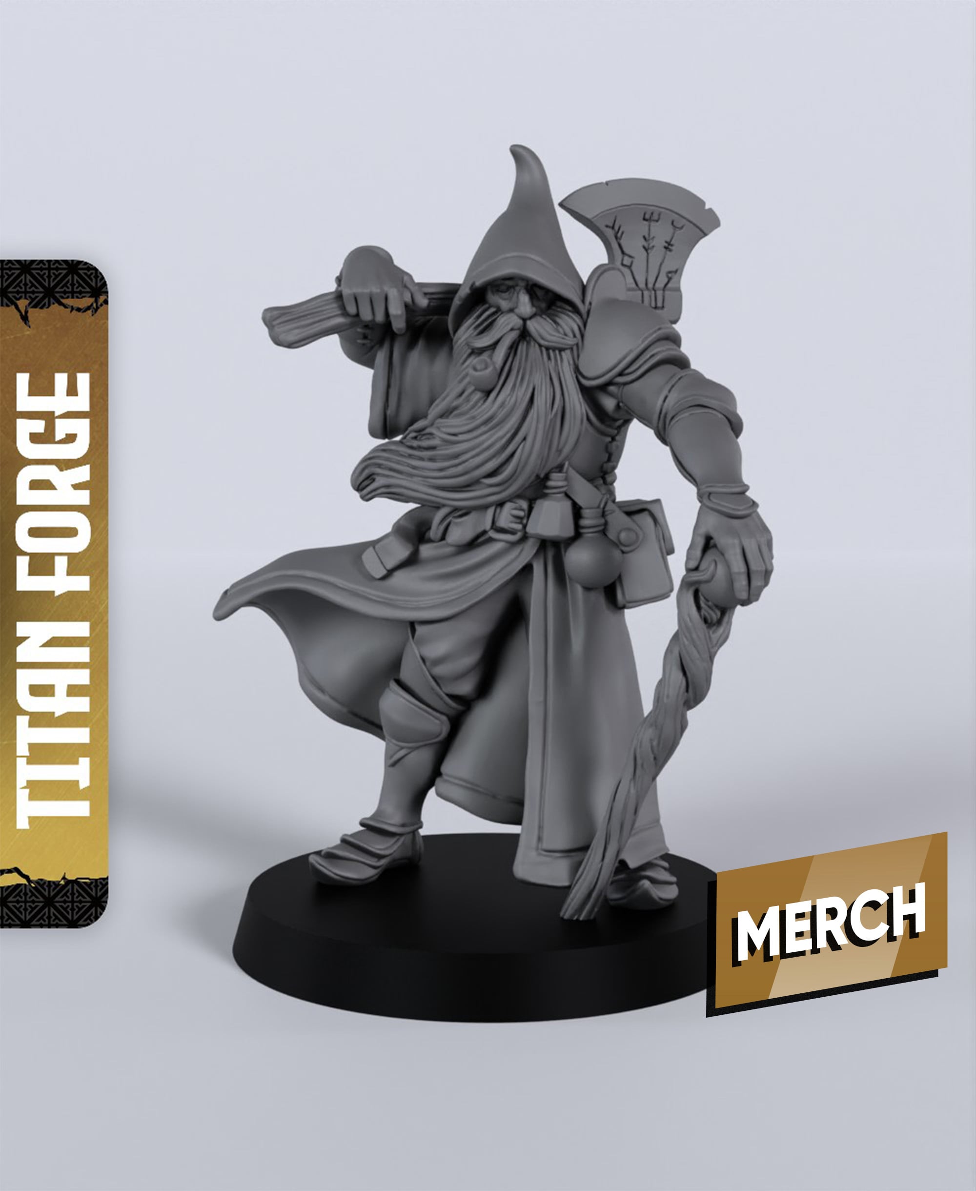Old Mage Spellblade - With Free Dragon - 5e DnD Inspired for RPG and Wargamers 3d model